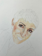 Third step, the eyes are also drawn.